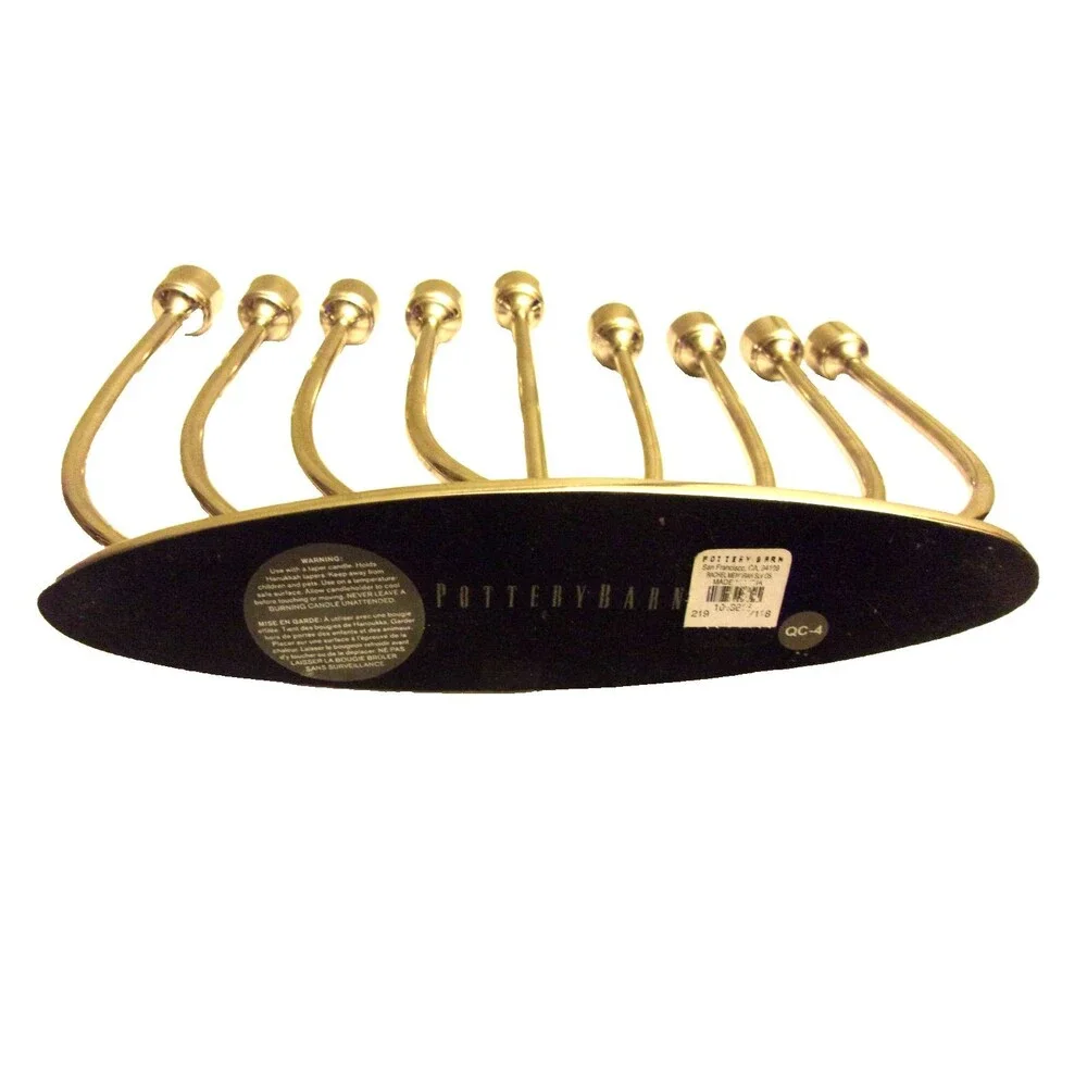 Pottery Barn Rachel Silver Menorah Metal Art Deco Style Hanukkah Chanukah